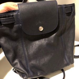 Longchamp le pliage leather backpack Navy $470